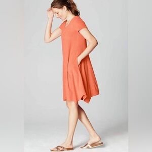 J. Jill Pure Jill Coral Terry cloth Oasis-Dipped Hem Dress size MP